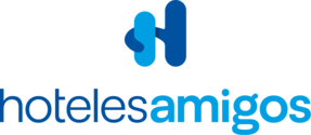 un logotipo con letras azules